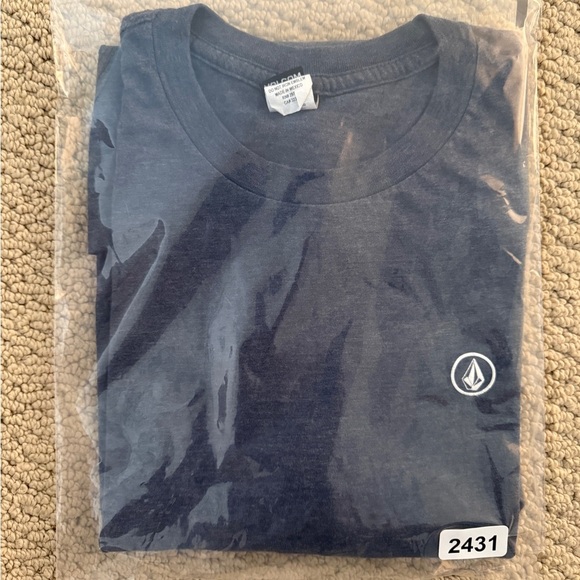 Volcom Stone Logo Blue Tee Shirt Men L Large - Picture 6 of 6